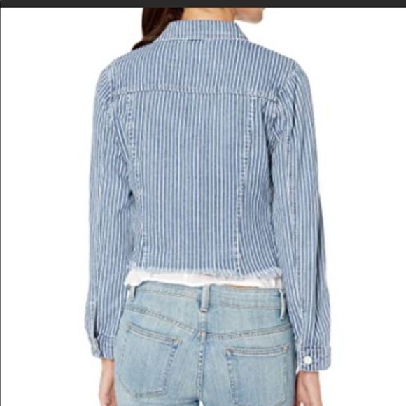 BlankNYC | Pale Rails Raw Edge Striped Jacket | Size Small - Picture 2 of 8